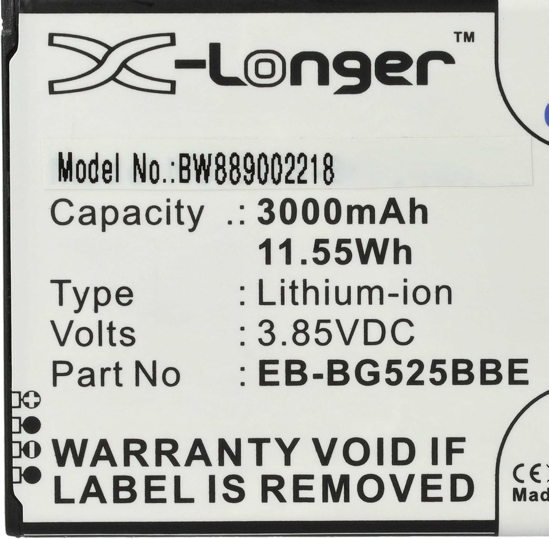 vhbw 1x Akku Ersatz für Samsung EB-BG525BBE, GH43-05060A für Handy Smartphone Telefon (3000 mAh, 3,8