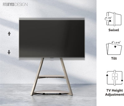 FITUEYES Design TV Ständer Rollbar, Mobiler TV Stand mit Rollen für 32 40 43 55 65 Zoll Flach & Curv