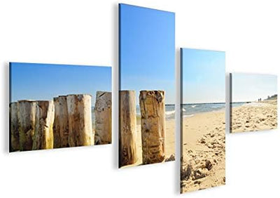 islandburner Bild Bilder auf Leinwand Ostsee Strand 4L XXL Poster Leinwandbild Wandbild Dekoartikel