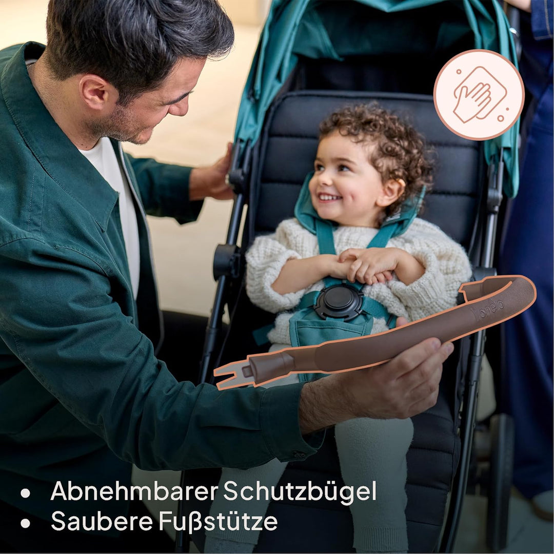 LIONELO MIRA Buggy bis zu 22 kg von 6 Monaten bis 4 Jahren Schwenkbare 360° Räder Volle Stossdämpfun
