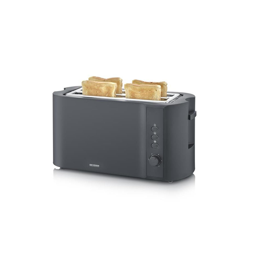 Severin Toaster Langschlitz, 4 Scheiben mit integrierten Brötchenaufsatz, 2 Langschlitz-Röstschachte