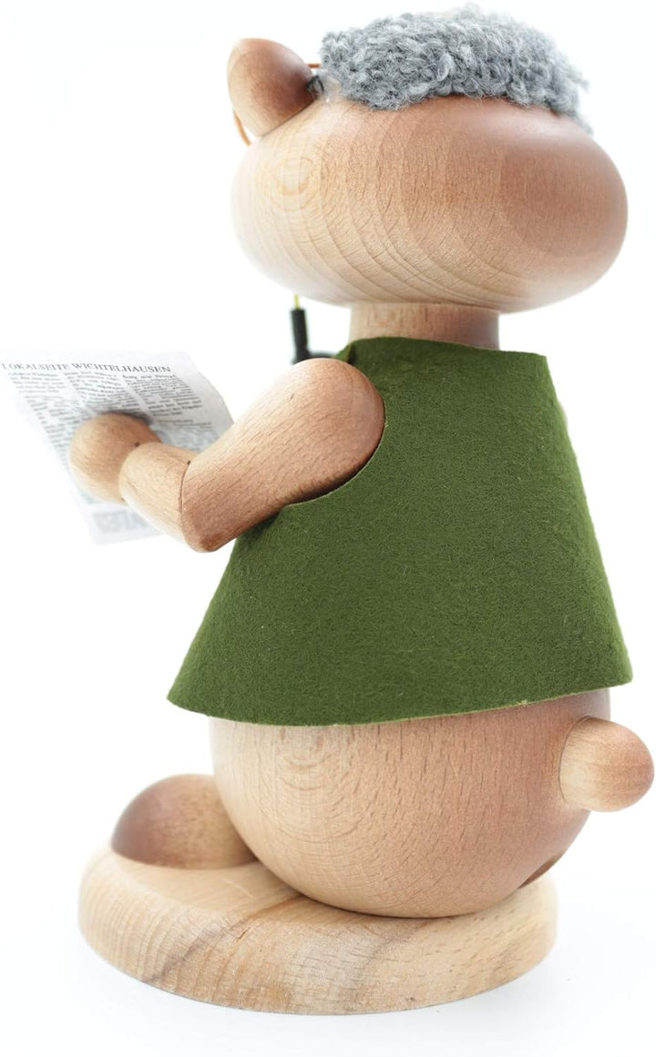 Kuhnert - Erzgebirgische Holzkunst Räuchermann Räucherfigur Hamster 18cm - Opa, Opa