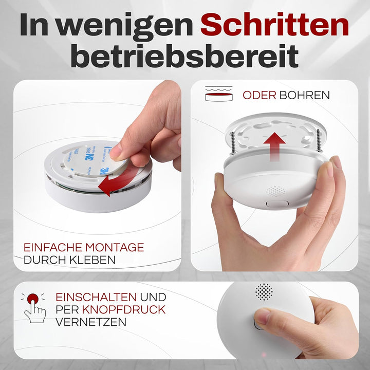 Alpenluft ISA Rauchmelder 10er Set mit Hub Mit App 10er Set + Wifi Hub, Mit App 10er Set + Wifi Hub