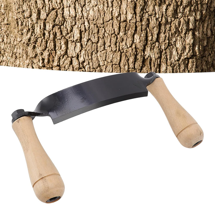 Fdit Draw Shave Knife, HRC 30 Wolframstahl Holzbearbeitungs-Entrindungshandwerkzeug mit Holzgriff fü