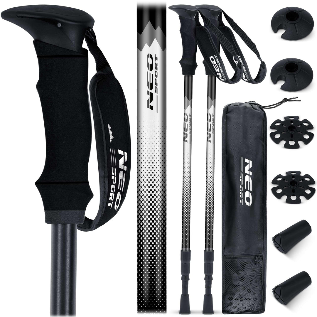 Neo-Sport Walking Stöcke Wanderstöcke Mit Eva Schaum Griff Aluminium Teleskop Verstellbar 65-135 cm
