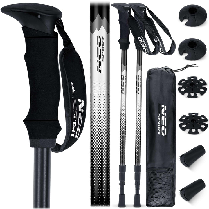 Neo-Sport Walking Stöcke Wanderstöcke Mit Eva Schaum Griff Aluminium Teleskop Verstellbar 65-135 cm