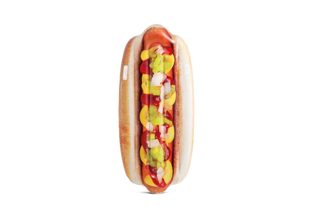 Intex 58771EU - Aufblasbare Luftmatratze Hotdog, Vinyl, Mehrfarbig, 176x76x20 cm