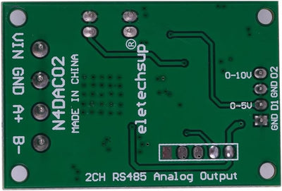 2-Kanal N4DAC02 DC 12V RS485-zu-DAC Digital-Analog-Umwandlungsmodul, RS485-zu-0-5-V /0-10-V Spannung