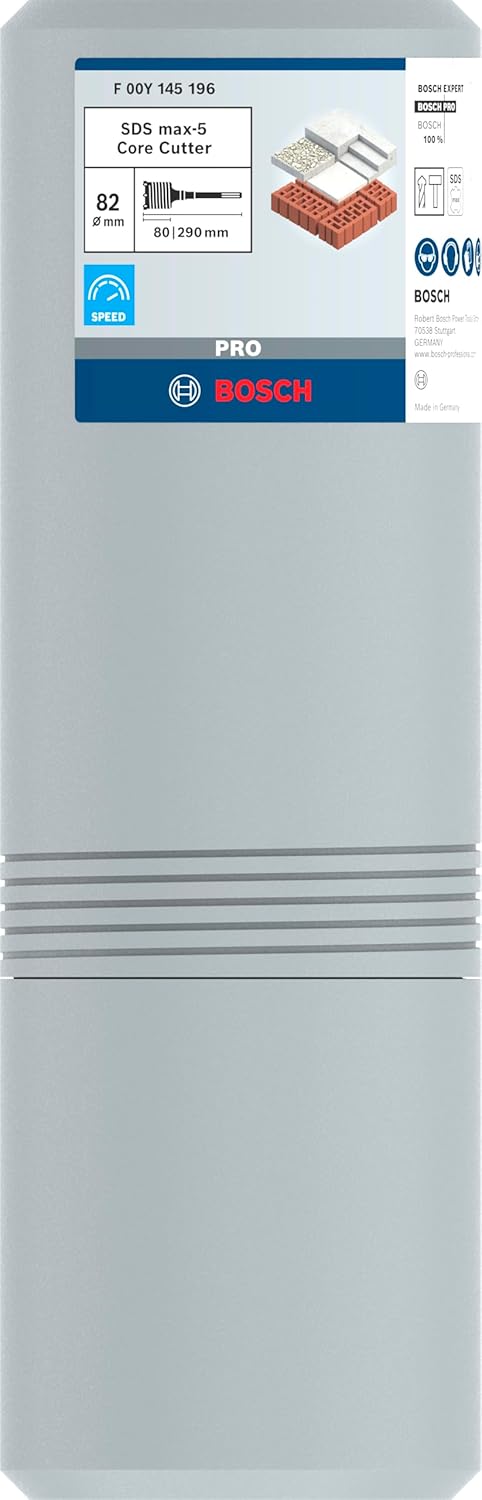 Bosch Professional 1x SDS MAX-9 Hohlbohrkrone (für Beton, Backstein, Kalk- und Sandsteine, Ø 82 x 80