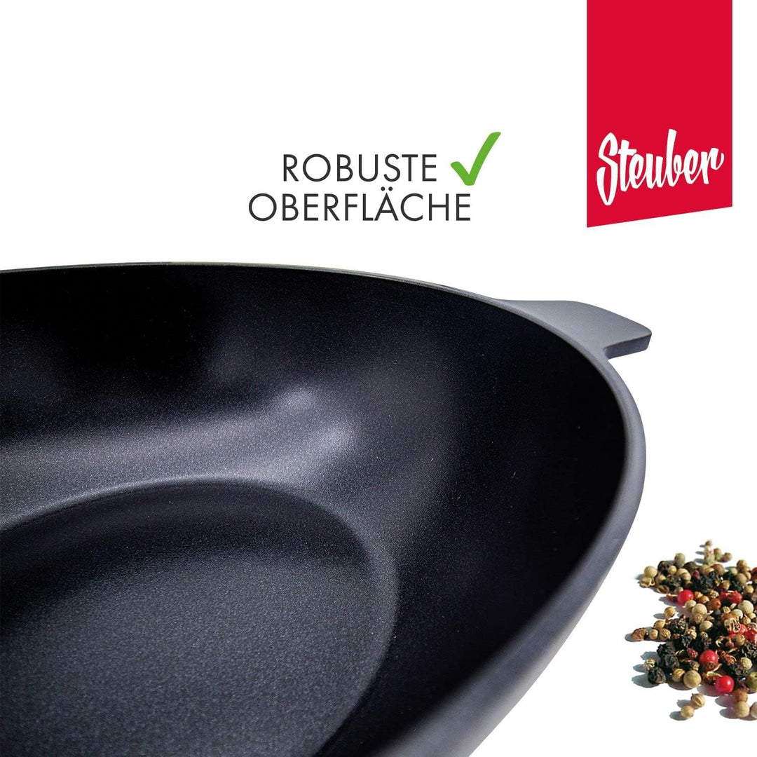 Steuber Aluguss Wok Ø30 cm, ceratherm-Premium Beschichtung, Induktion 30cm, 30cm