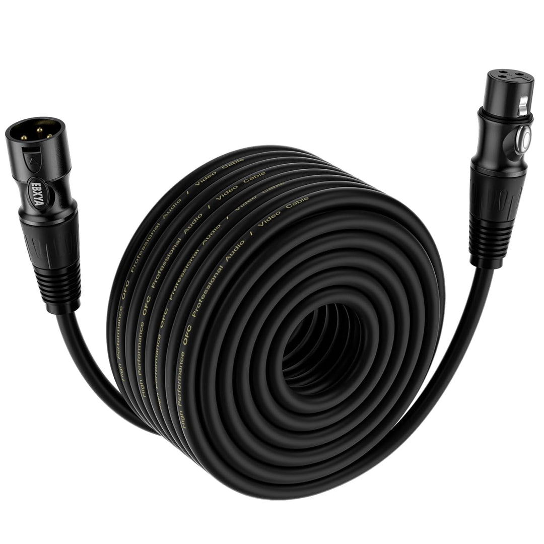 EBXYA XLR Kabel Mikrofonkabel 30M 3-Pin symmetrisch XLR Stecker auf Buchse Kabel Mikrofonkabel DMX K