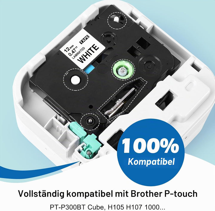 MarkField 4x Kompatibel mit Brother P-Touch Bänder TZ TZe-231 131 135 335 Bunt Band Laminiert 12mm 0