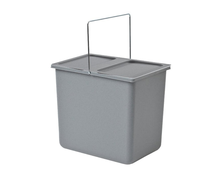 Hailo Inneneimer mit Deckel Kunststoff hellgrau | Höhe 286 mm |mit Henkel | 18 Liter | 316 x 226 mm