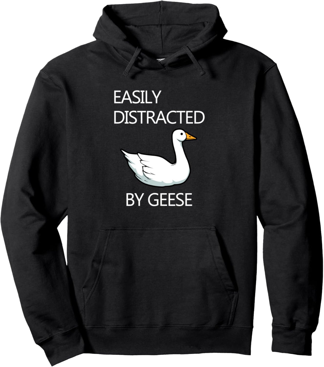 Abgelenkt durch Gänse Wildlife Gans Ironischer Spruch Pullover Hoodie