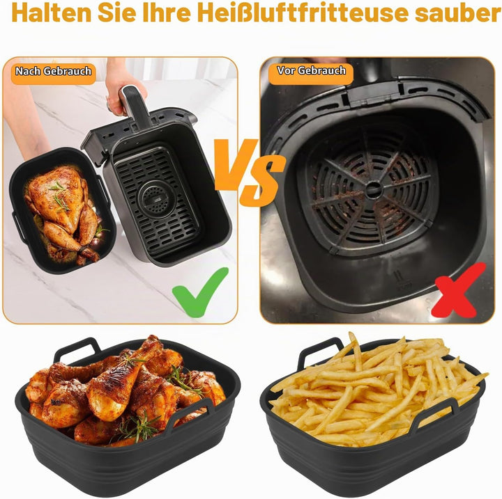 Heissluftfritteuse Zubehör für Ninja, Airfryer Zubehör für Ninja Foodi AF400EU AF451EU 9.5L Double S