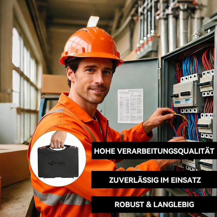 KF CPTEC Crimpzangen Set 9-teilig, Ratschen Crimpzange mit 7 Wechselbacken, AWG 22-2 (0,5–35 mm²) fü