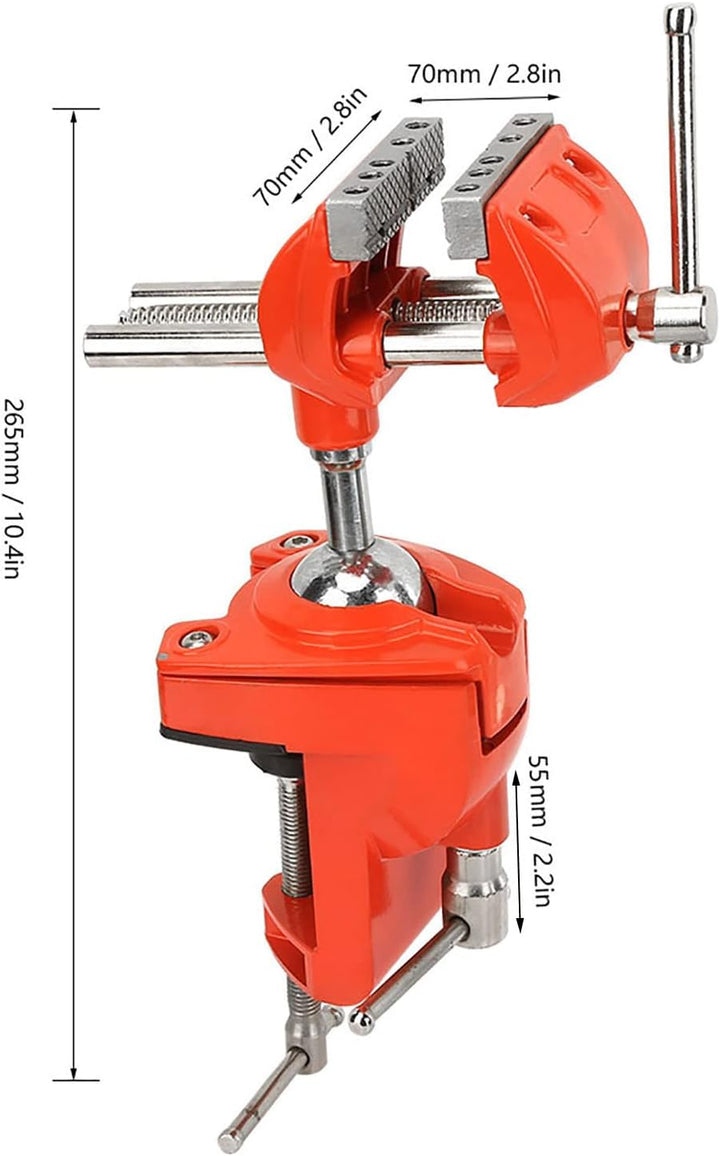 Tischschraubstock Mini 360 ° drehbar Verstellbare 70 mm Backenbreite Arbeitstischzange Tischklemme f