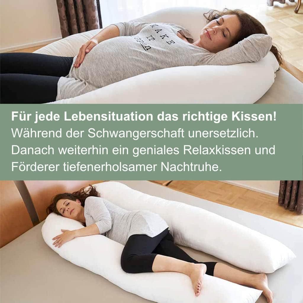 Traumreiter Lesekissen für Bett und Sofa mit Beinhochlagerung | Seitenschläferkissen Jumbo XXL + Bez