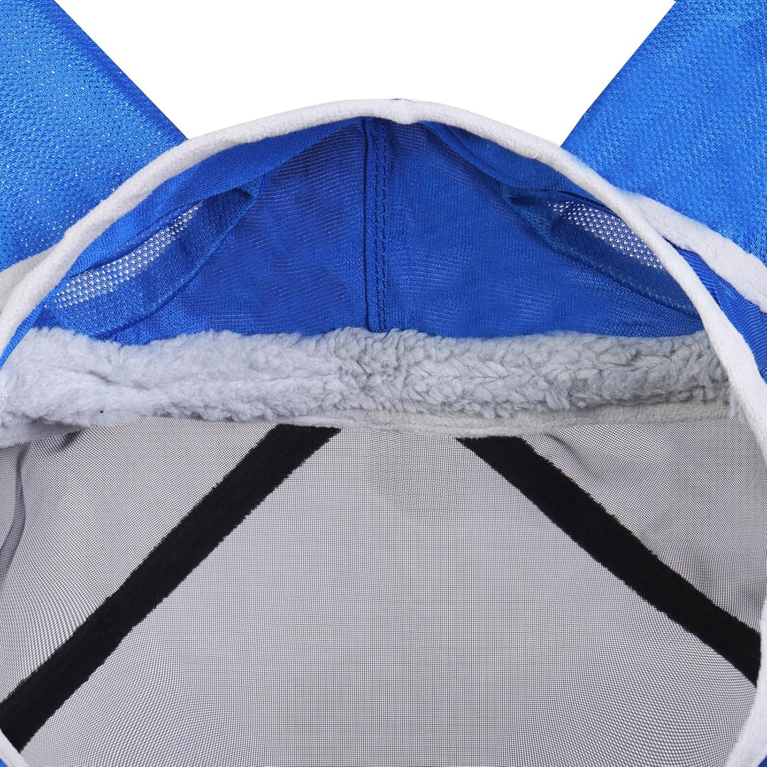 CareMaster Pro Leuchtendes Pferde Fliegenmaske Standard mit UV-Schutzohren für Pferde-Signature Blue