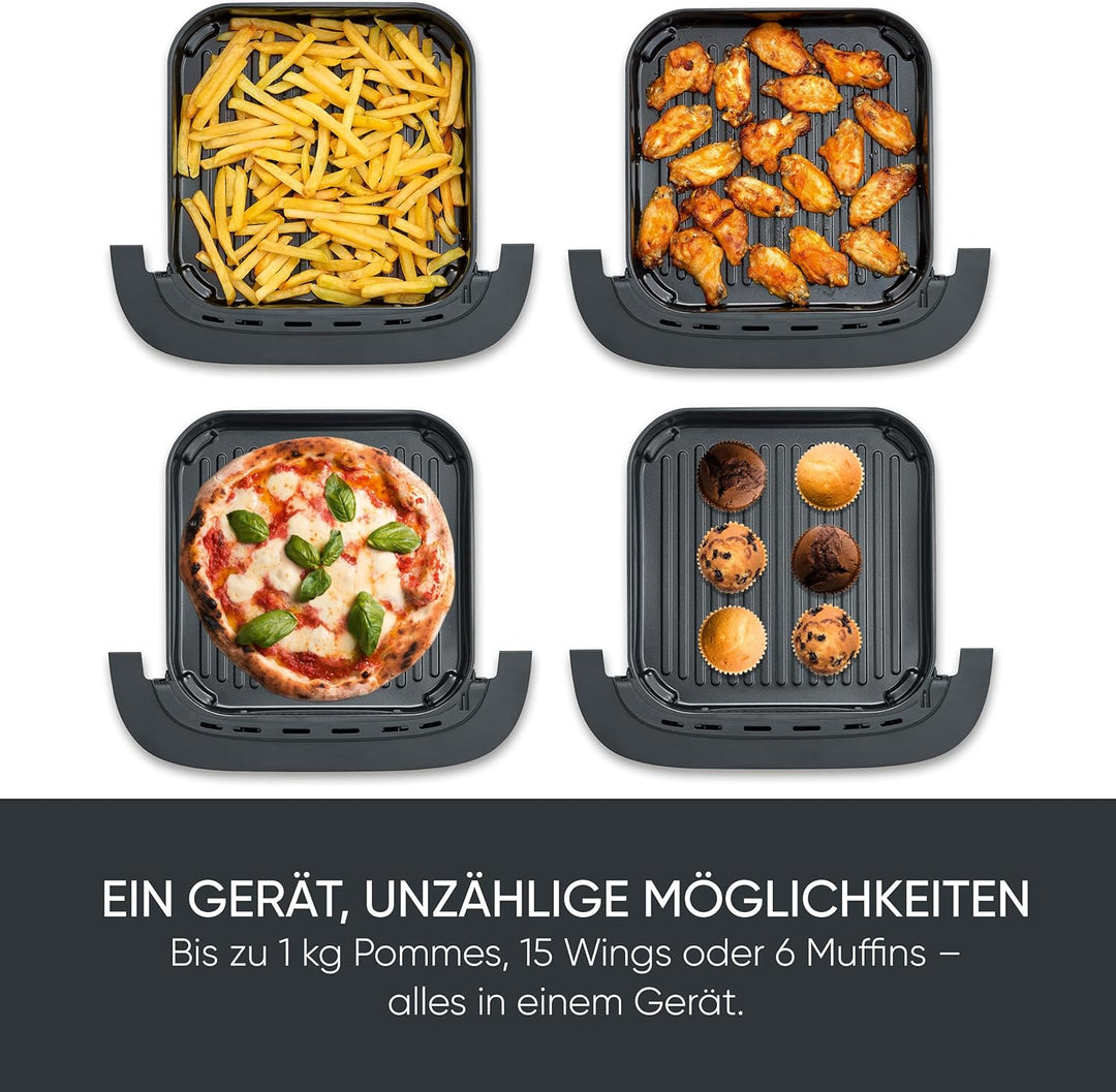 Severin Heissluftfritteuse Pizza & More, Pizzaprogramme, 10 Garprogramme, optimale Wärmeverteilung,