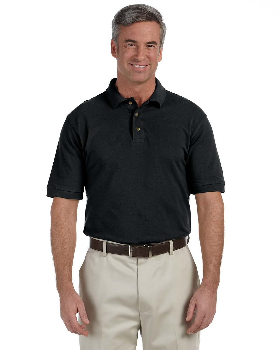 Men's Tall 6 oz. Ringspun Cotton Piqu? Short-Sleeve Polo BLACK 2XT