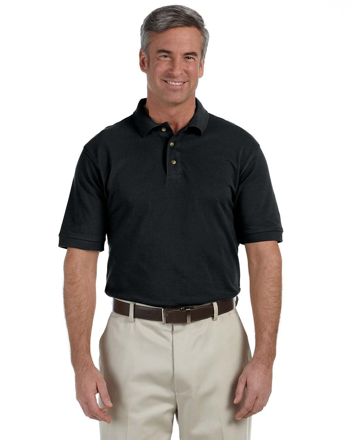 Men's Tall 6 oz. Ringspun Cotton Piqu? Short-Sleeve Polo BLACK 2XT