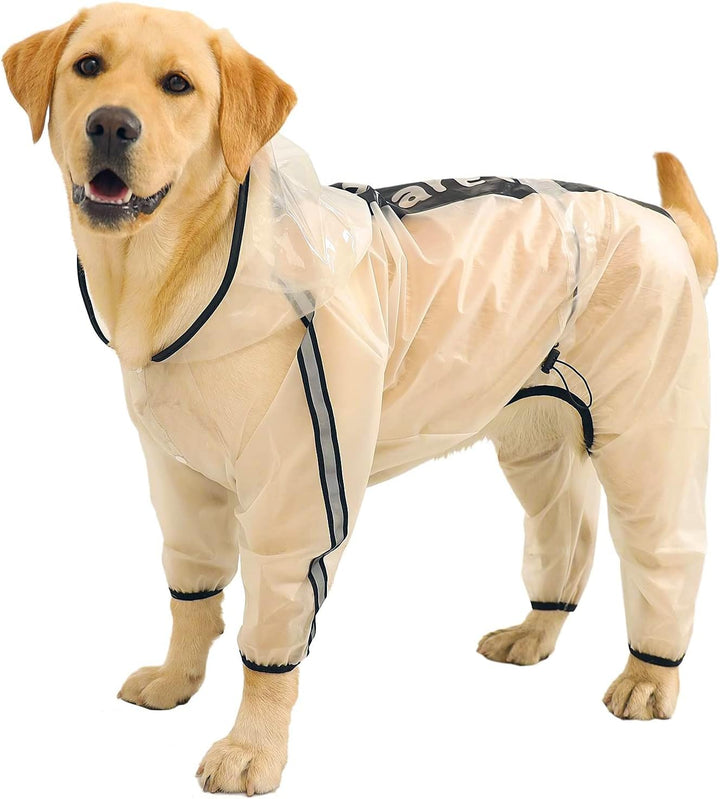 Olsa Hunde Regenjacken mit Kapuze, 4 Beine, Winterjacke für Hunde mit Reflektierenden Streifen, Tran