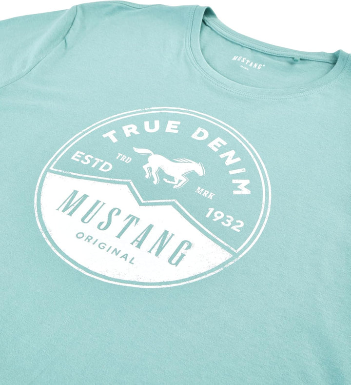 MUSTANG Herren T-Shirt 4er Pack Frontprint O-Neck Rundhalsausschnitt Kurzarm Regular Tee Shirt 100%