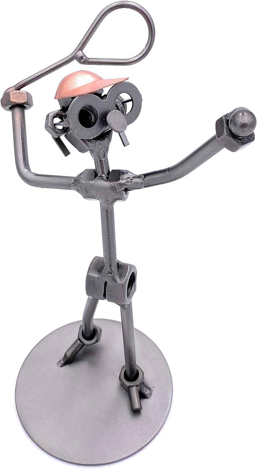 STEEMO Schraubenmännchen Tennisspieler Tennis-Ass Geschenk Metall-Deko 12x9x18 cm