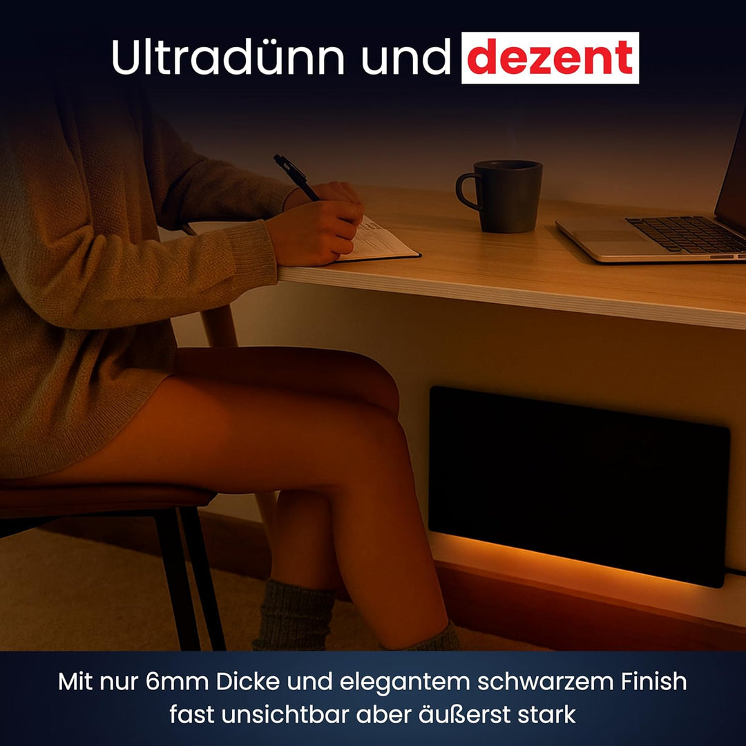 Infrarot Tischheizung 150W Selbstklebend – Carbon Infrarot Schreibtischheizung mit Faserplatte und G