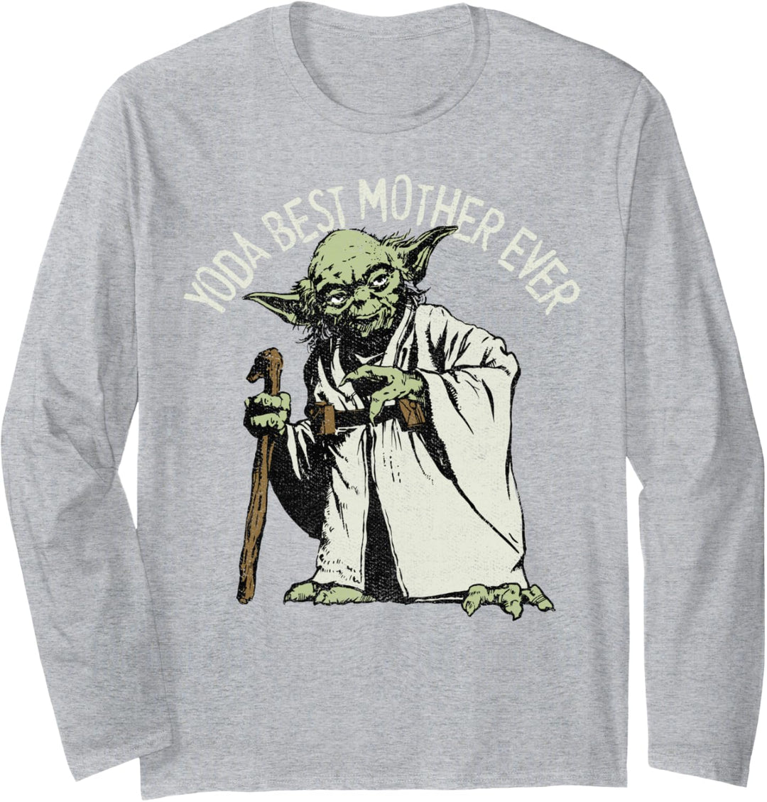 Star Wars Yoda Best Mother Ever Portrait Langarmshirt