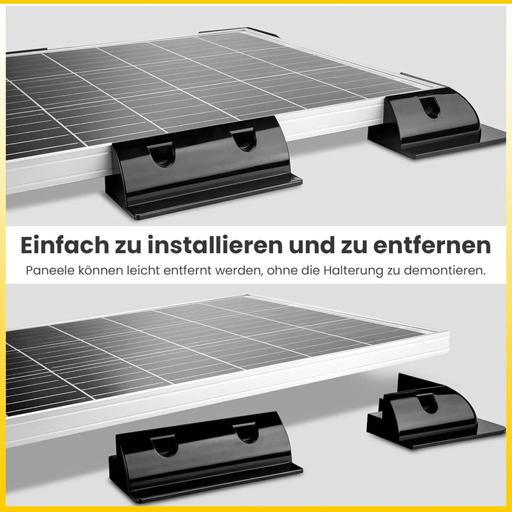 Offgridtec 2 Stück ABS Spoiler Verbindungsprofile 180mmx180mm, Montage-Seitenklemmen, 4 Edelstahl-Sc