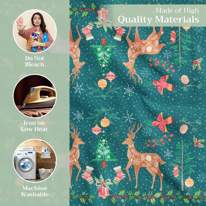 Maison d' Hermine Stoffservietten 4er Set aus 100% Baumwolle Wiederverwendbare Stoffservietten Weihn