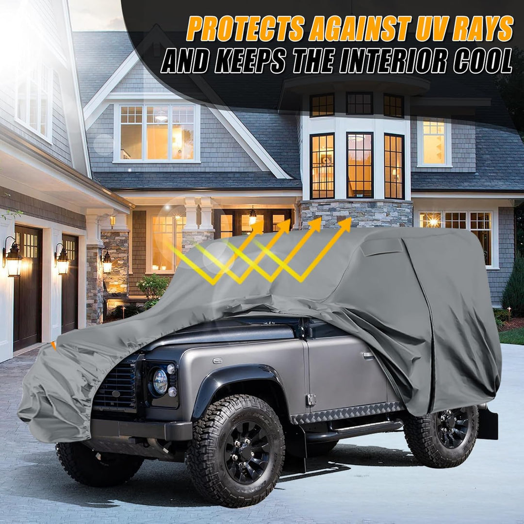 Autoabdeckung Wasserdicht für Land Rover Defender 90 1990-2016, Vollgarage Autoplane Auto Abdeckplan