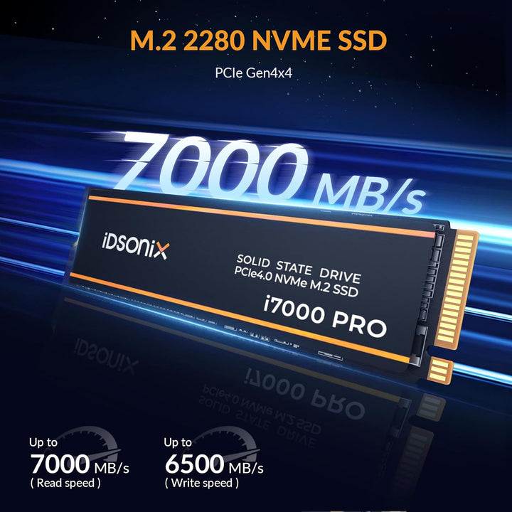 IDSONIX M2 SSD 2TB, NVME SSD M.2 2280 PCIE GEN4X4, Geschwindigkeit von bis zu 7.000 MB/s, interne SS