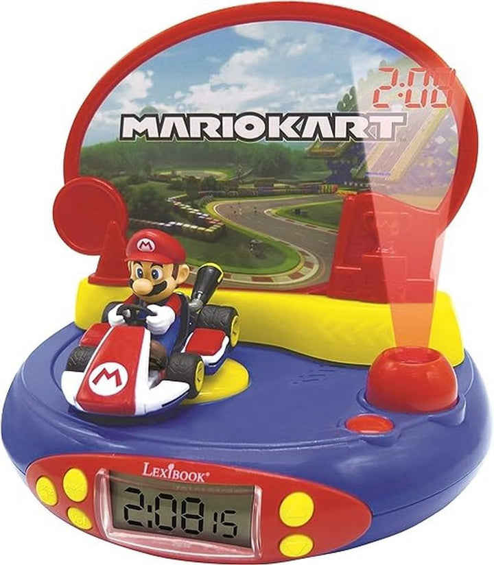 Lexibook RP500NI Mario Kart Nintendo Projektor-Wecker mit Klingeltönen, Eingebautes Nachtlicht, Proj