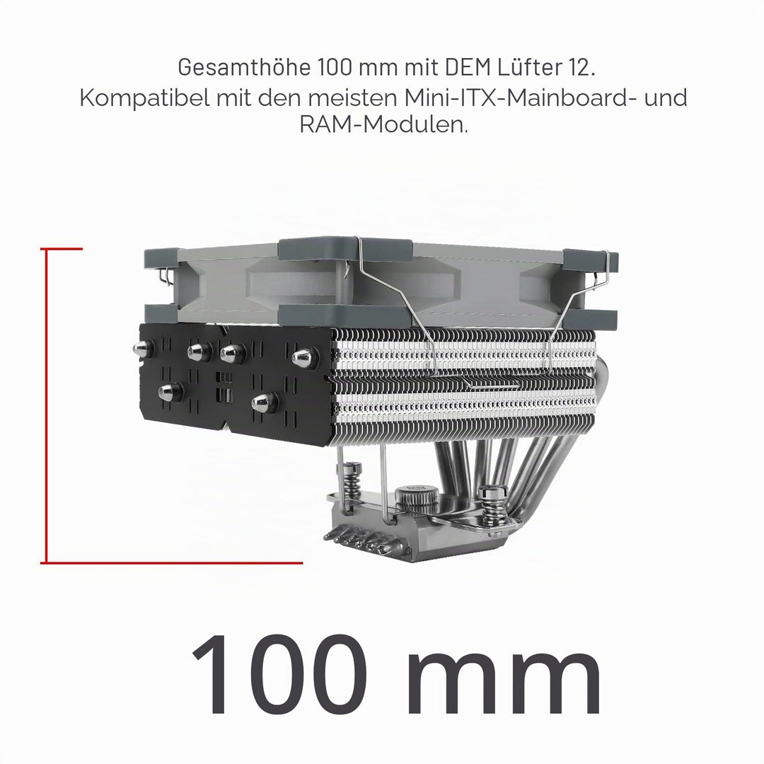 Thermalright SI-100 CPU Luftkühler, 6×6mm Heatpipes, TL-E12 PWM Quiet Fan CPU Kühler mit S-FDB V2.0