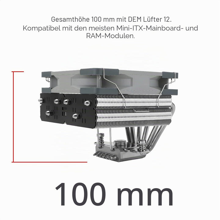 Thermalright SI-100 CPU Luftkühler, 6×6mm Heatpipes, TL-E12 PWM Quiet Fan CPU Kühler mit S-FDB V2.0