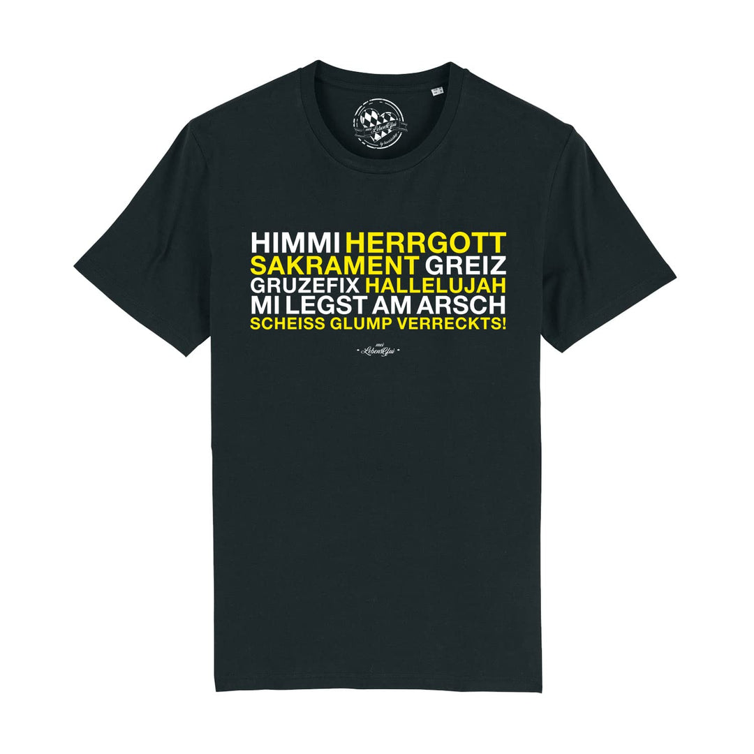 Bavariashop Bayerisches Herren T-Shirt Himmi Herrgott XL Schwarz, XL Schwarz