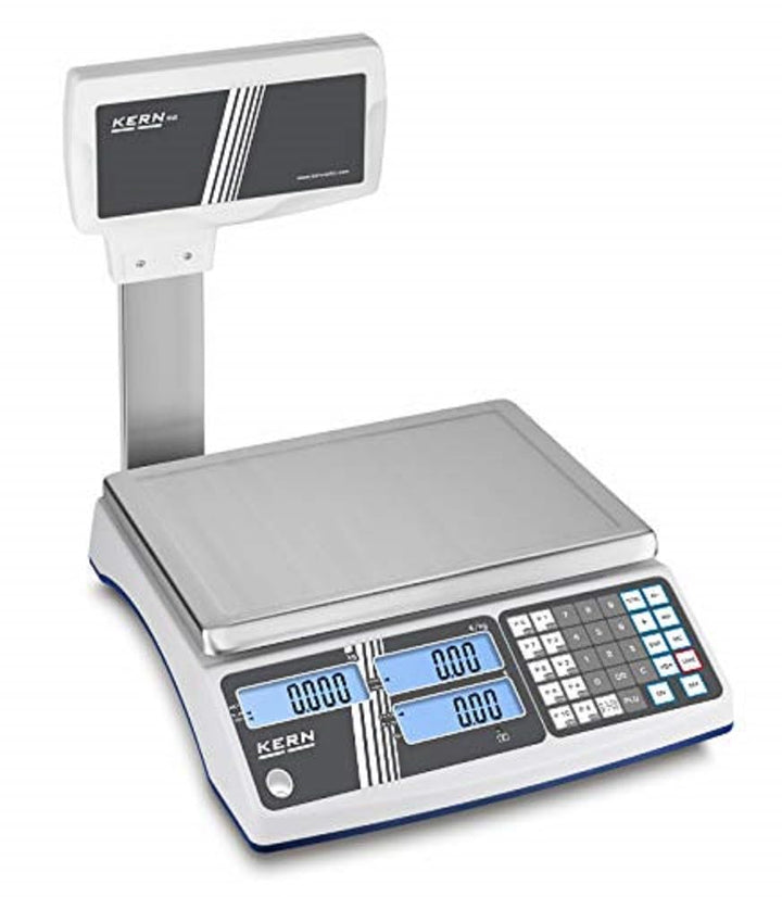 Hochwertige Ladenwaage mit grossem Artikelspeicher [Kern RIB 6K-3HM] Preisrechnende Waage mit komfor