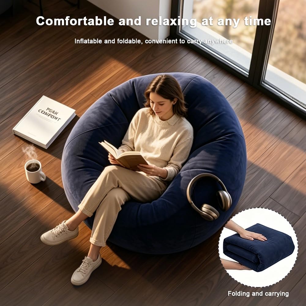 Aufblasbarer Sitzsack, Aufblasbarer Sessel, Sitzsack Aufblasbar Mit Luftpumpe, Aufblasbares Stuhl So