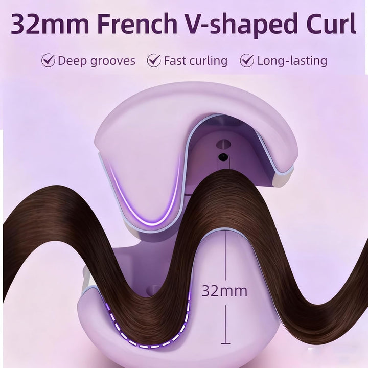 Welleneisen Lockenstab 32MM Wasserwellen mit 4 Temperaturen LED-Anzeige für Lange kurze Haare Hair W