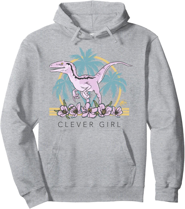 Jurassic World Raptor Clever Girl Floral Portrait Pullover Hoodie