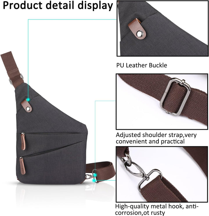 FANDARE New Sling Bag Umhängetasche Crossbody Bag Sport Party Reisen tragbar Umhängetasche Anti Thef