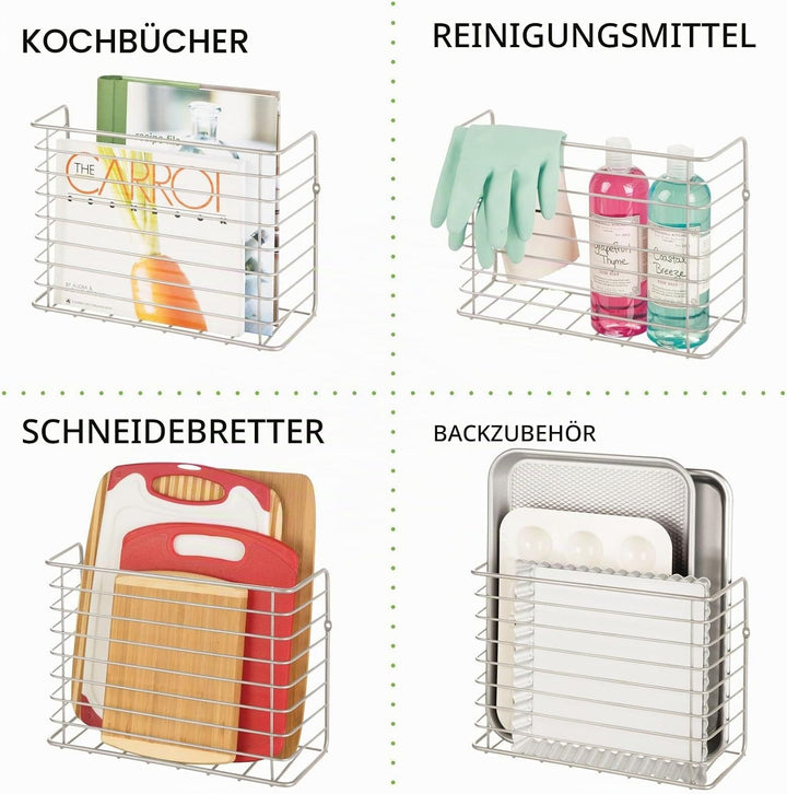 mDesign grosser Hängekorb Küche – rostfreier Aufbewahrungskorb für die Küche – praktisches Küchenzub