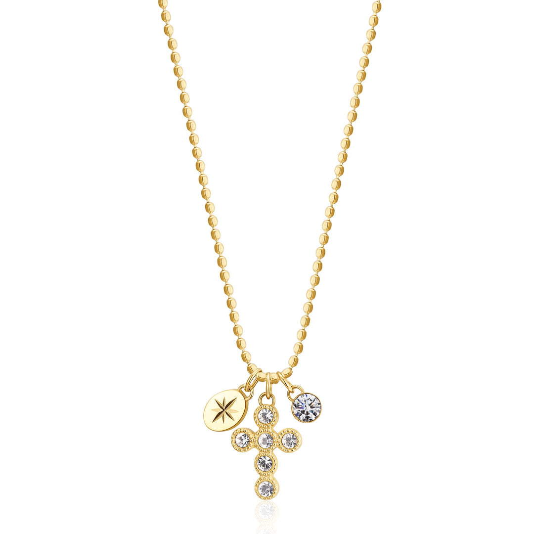 Brosway Damen-Halskette mit Kreuzsymbol | Kollektion Chakra – BHKN061, 800mm, Edelstahl, Gold