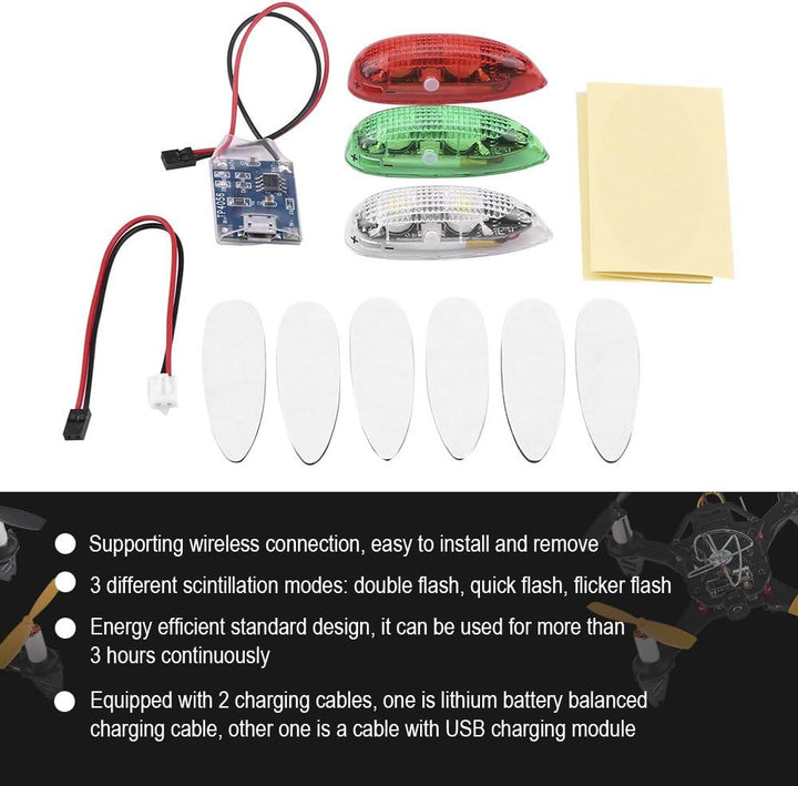 Dilwe 3 stücke rc fix flügel licht, rc drahtlose led licht für rc fix flügel Flugzeug Flugzeug Hubsc