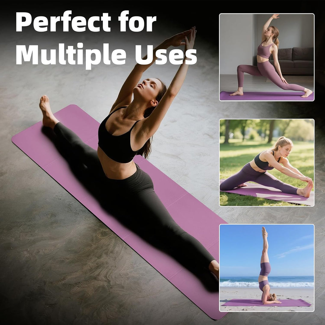 Faltbare Yogamatte,Tragbare Fitnessmatte,Reiseyogamatte, rutschfeste Sportmatte aus TPE für Pilates,