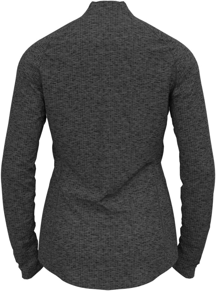 Odlo Damen Tencia_542551 Mid Layer mit Reissverschluss (1er Pack) XS Dark Grey Melange, XS Dark Grey