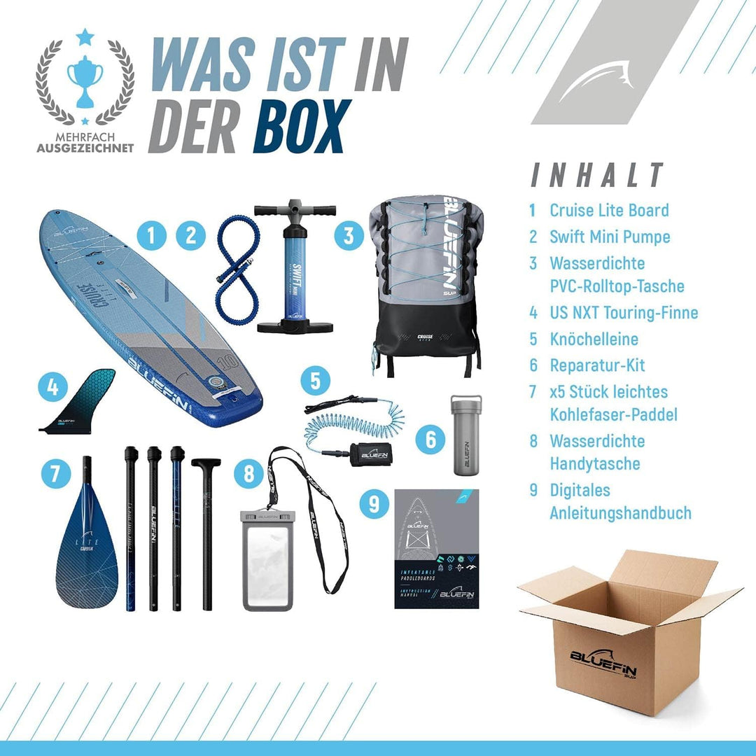 Bluefin Cruise Lite SUP Paddleboard Kit | Leichtes und kompaktes Stehpaddelbrett für Erwachsene | In